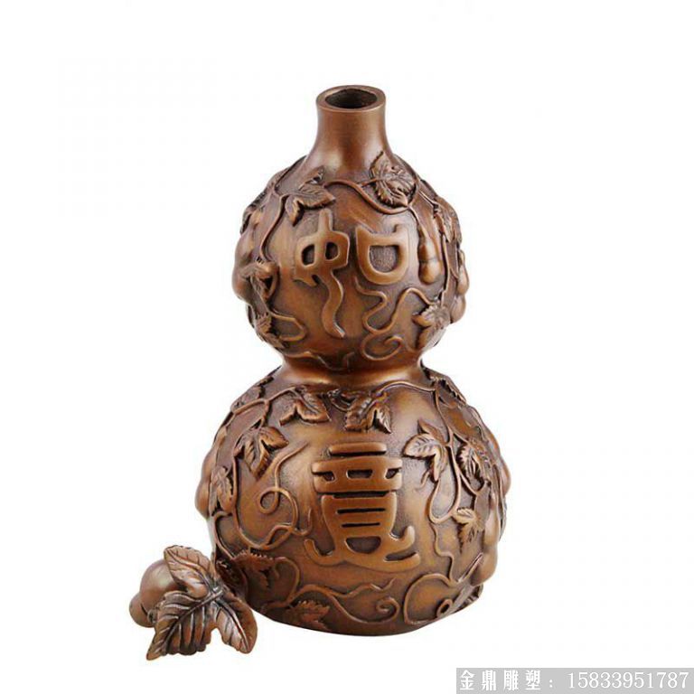 仿古銅葫蘆雕塑，多款多樣 (2)